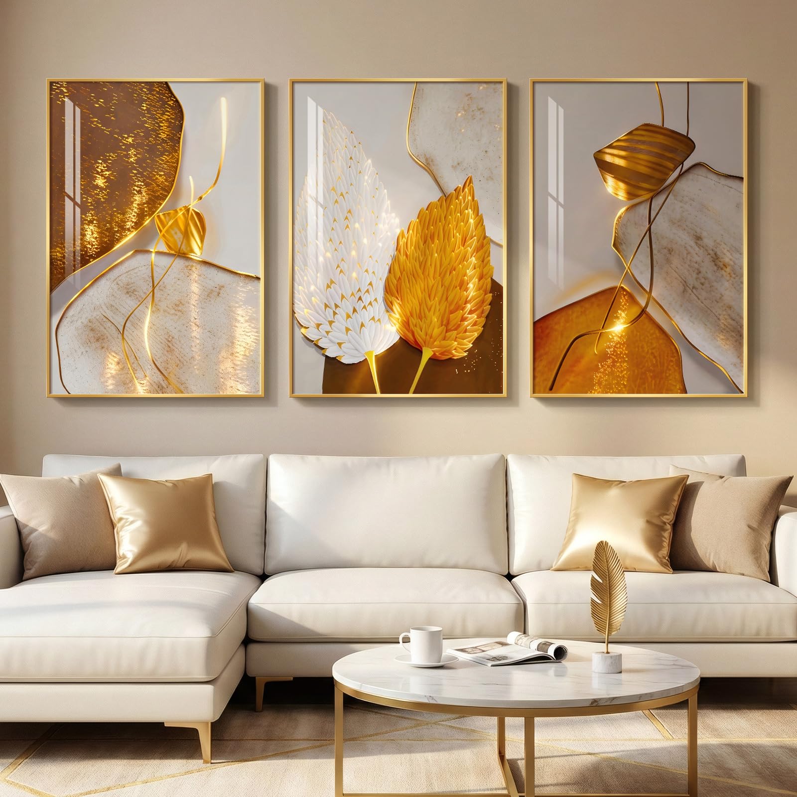 Cuspin Golden Leaves Wall Art