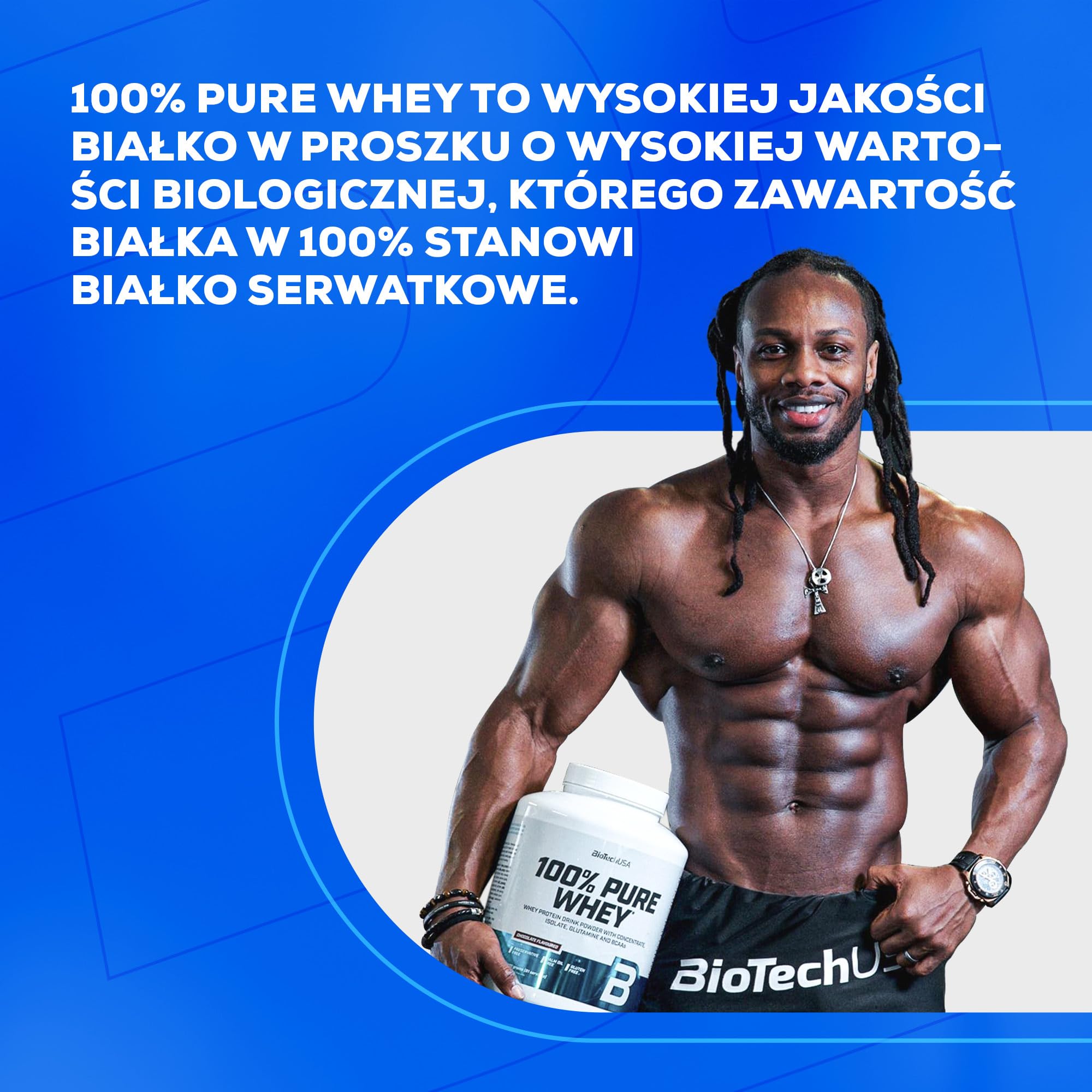 BioTechUSA 100% Pure Whey | Białko w proszku z BCAA i glutaminą | Bezglutenowe, bez oleju palmowego | 21g białka w porcji, 1 kg, Czekoladowe Masło Orzechowe