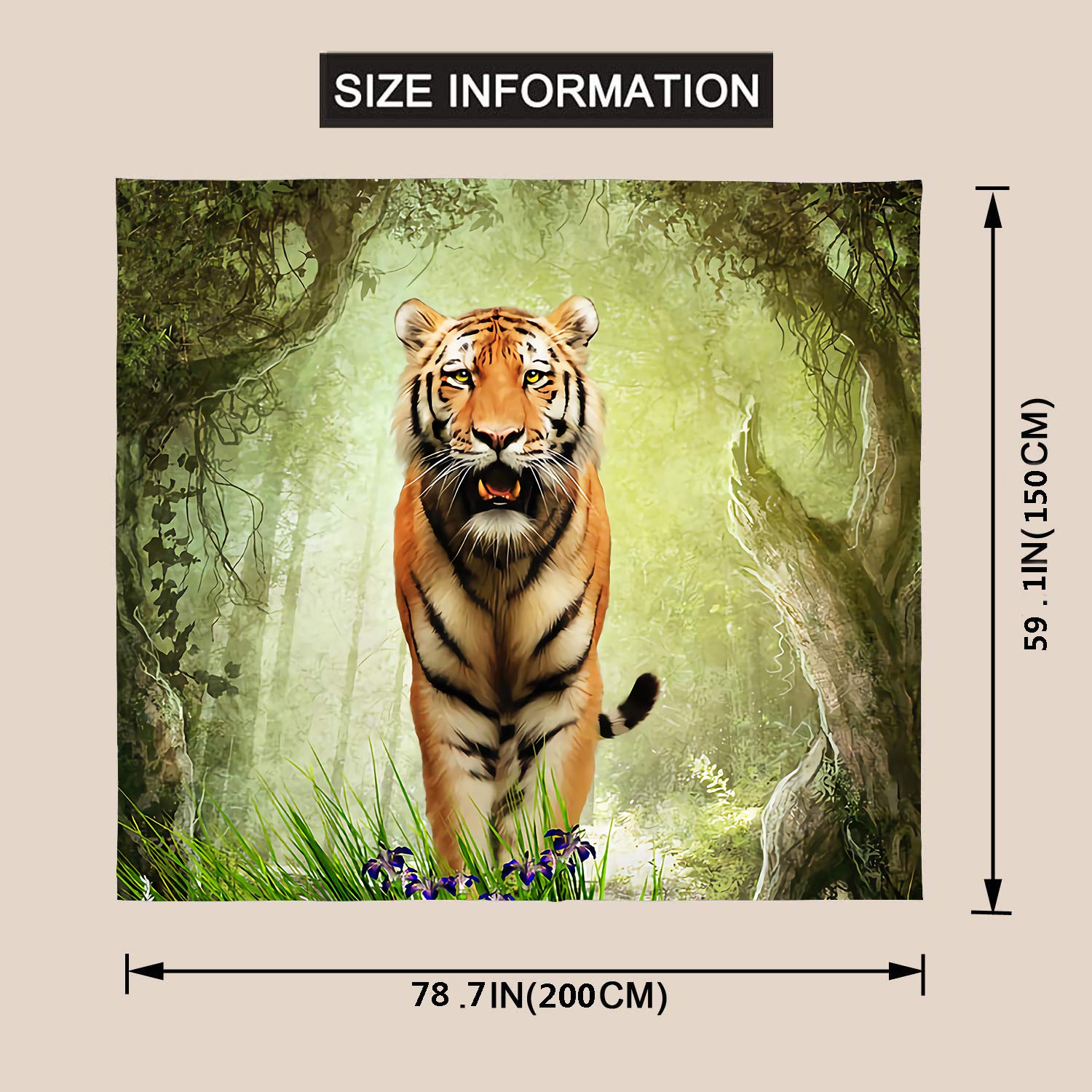 虎のタスペリー Amazon.co.jp: 壁掛けタペストリー 森の虎のデザイン