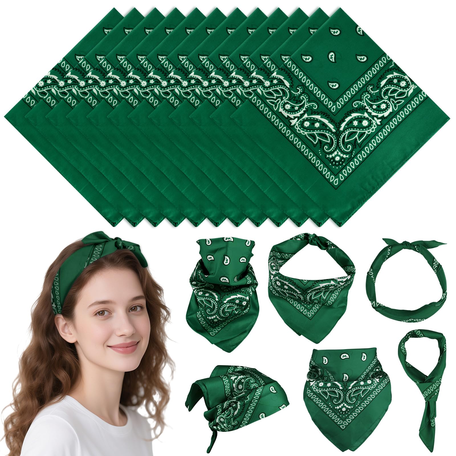 PLULON Bandanas Bulk Paisley Pattern for Women Men, Head Scarf Cowboy Bandana Neon Handkerchiefs Cycling Face Mask Boy Girls