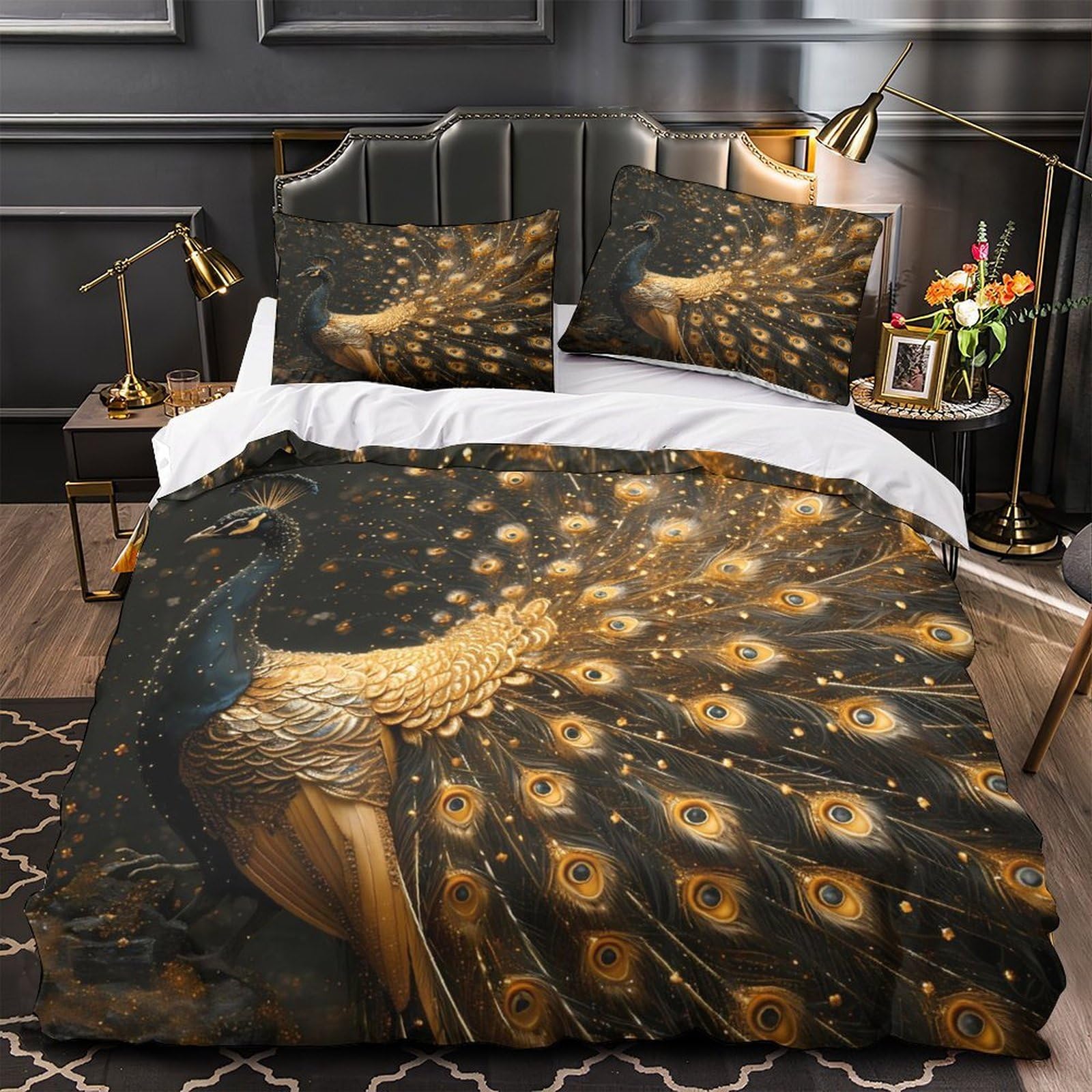 Housse de couette super douce anti-pli pour lit king 220x240 cm
