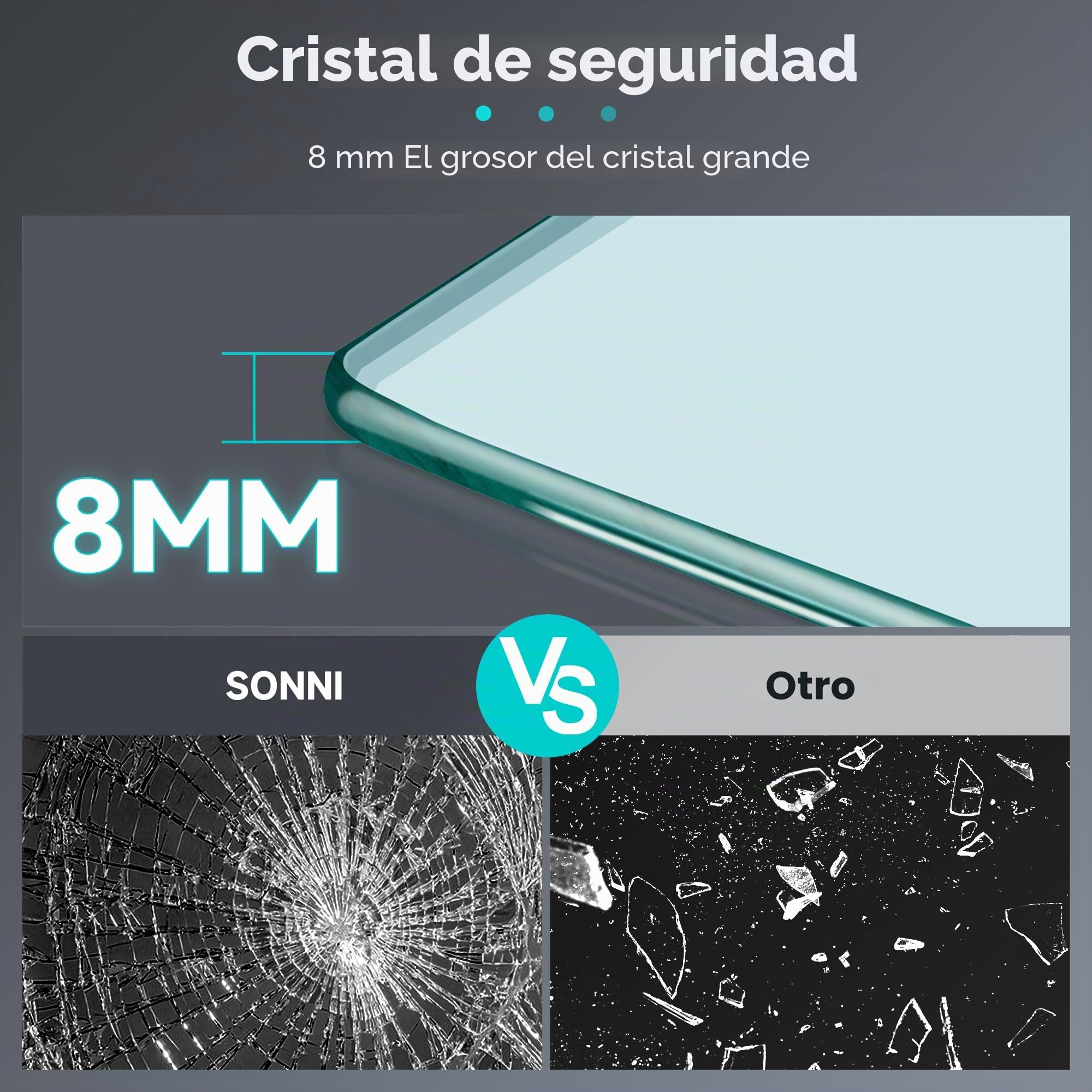 Mampara de ducha de acceso directo de 800 x 2000 mm, totalmente satinada, con cristal ESG Nano de 8 mm
