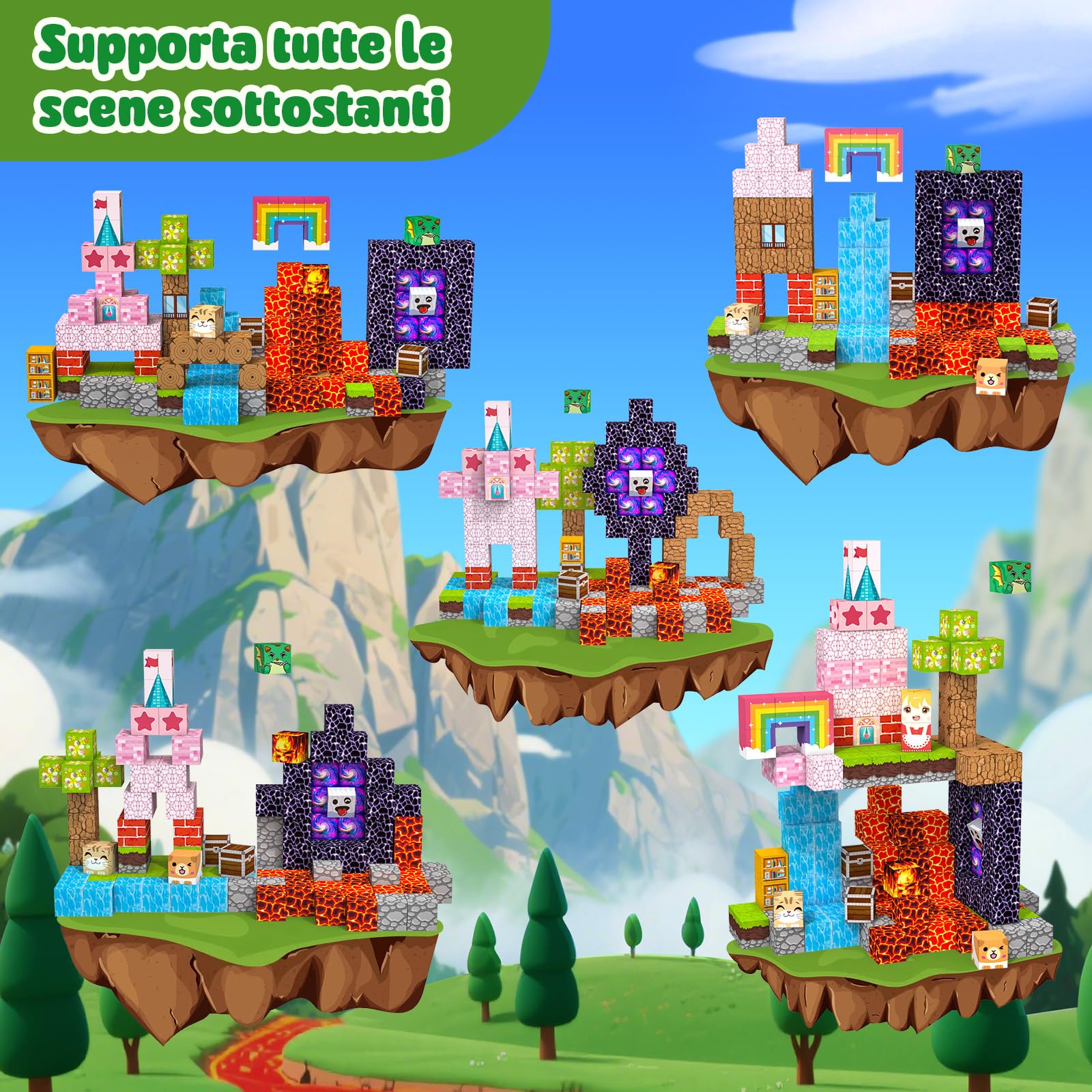 Costruzioni Magnetiche per Bambini 150 PCS 2CM 3+ Giochi Cubi Magnetici Blocchi Magnetic Building Blocks Giocattoli Montessori a Partire da 3 4 5 6 7 8 9 10 11 12 Anni Regali di Compleanno