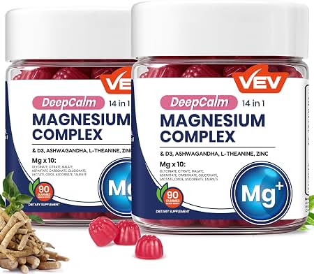 VEV Deep Calm Magnesium Complex 14-in-1 Glycinate Gummies for Women and Men