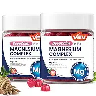 VEV Deep Calm Magnesium Complex 14-in-1 Gummies with Ashwagandha, L-Theanine, Vitamin D3 & Zinc for Women and Men, Vegan Magnesium Glycinate Gummies, 180 Gummies Total, Pack of 2