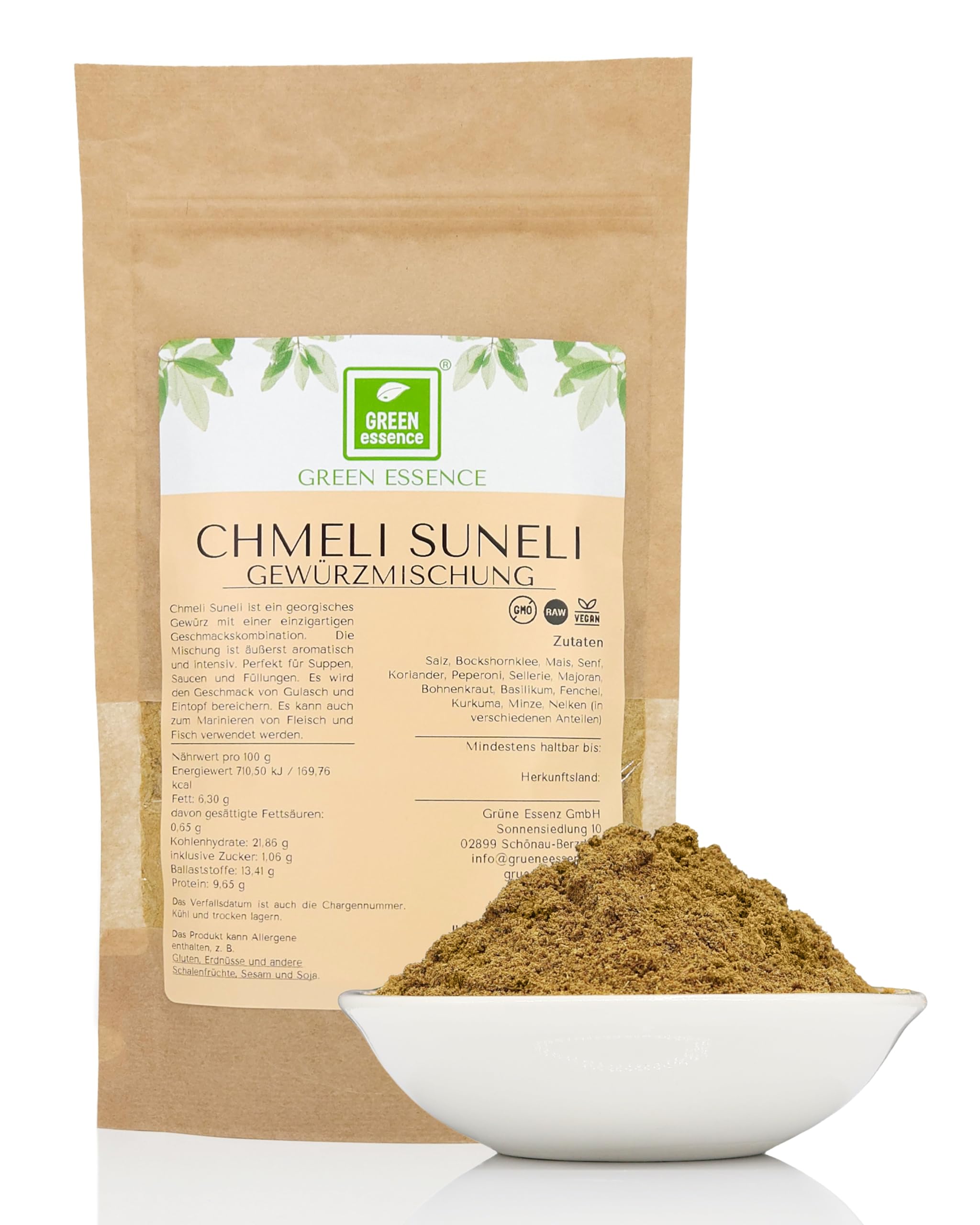 Chmeli-Suneli georgische Gewürzmischung 500 g von der Grünen Essenz - getrocknete Kräuter - traditionelle Kräutermischung - Khmeli Gewürz - aromatische Kräutermischung für Marinaden (500 g)