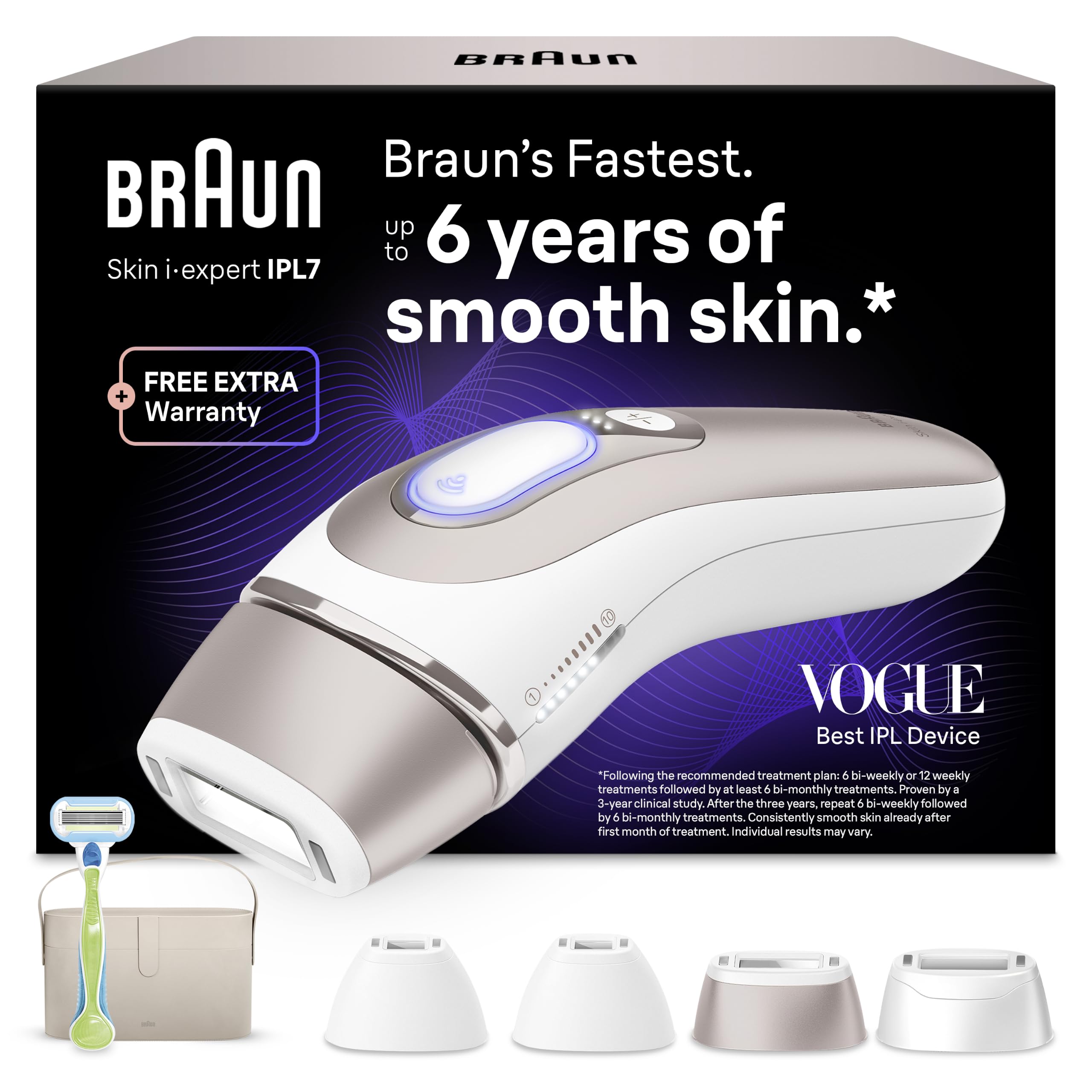 Braun Smart IPL Geräte Haarentfernung Skin i·expert 7, PL7387, Rosegold