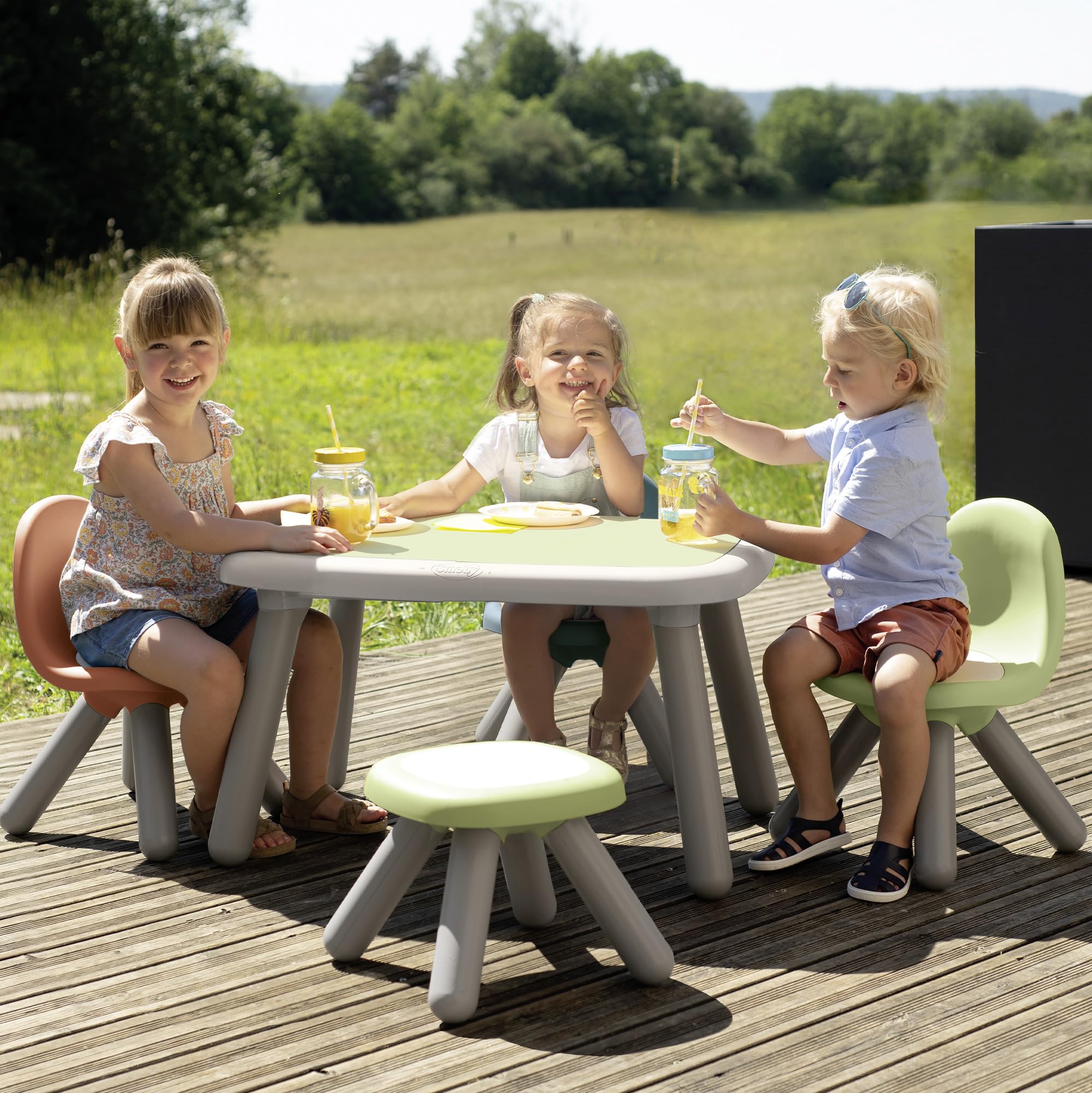 Smoby - Sedia color terra cotta Life Kid, plastica riciclata, rispetto ambiente, per bambini dai 18 mesi, portata max 50 Kg, 7600880122