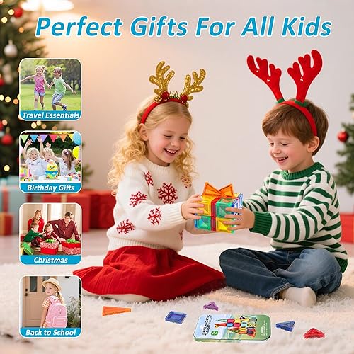 Miniatura 41 de Azulejos magnéticos de dinosaurio, bloques de construcción magnéticos de animales, juguetes de mundo dinosaurio, azulejos magnéticos educativos 3D