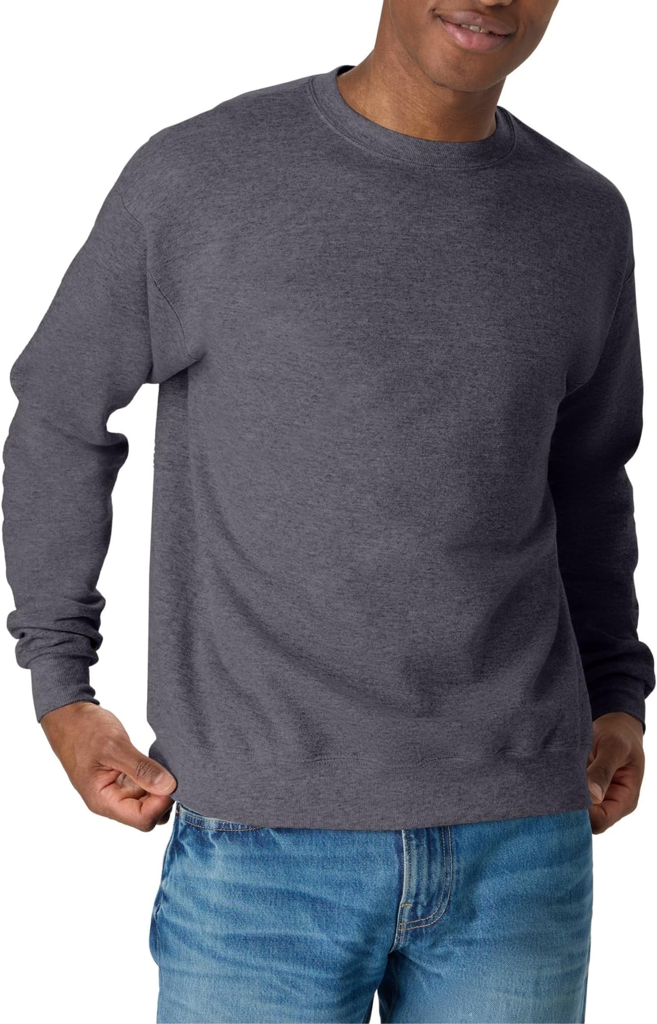 Hanes Men's Sweatshirt, EcoSmart Fleece Crewneck Sweatshirt, Big & Tall Available, 1 or 2-Pack