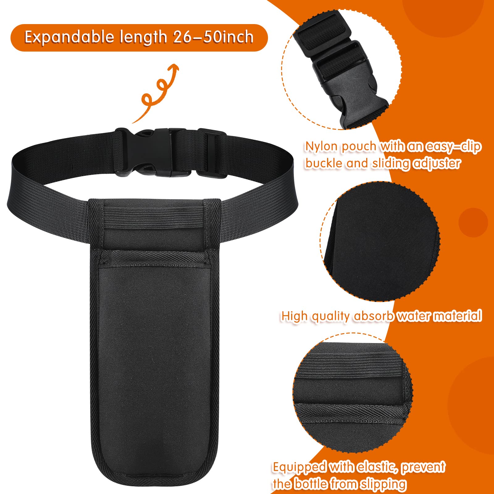 Eaasty 3 zestawy kabura do masażu regulowana pojedyncza kabura i 230 ml plastikowe butelki z dozownikiem z pompką do balsamu do masażu oleju, czarna