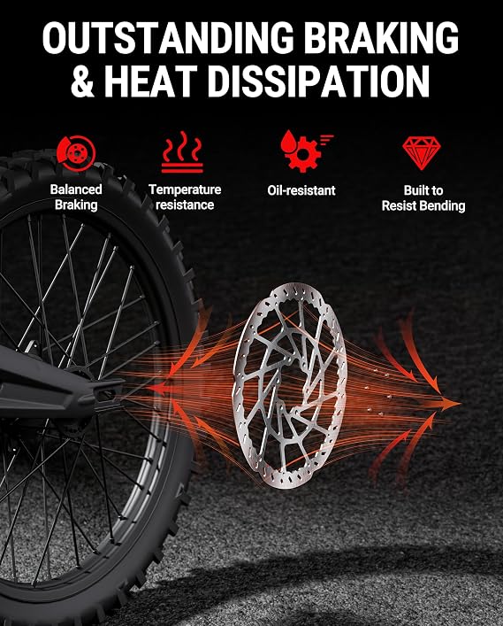 Disc Brake Rotor(250mm),Stainless Steel MTB Brakes Rotors with 6-Hole,Thickness 2.3mm,High Performance for Talaria Sting R MX3,MX4 (1 Set)