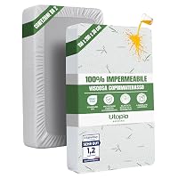 Coprimaterasso Viscosa Impermeabile 180 x 200 x 30 cm Traspirante Set di 2