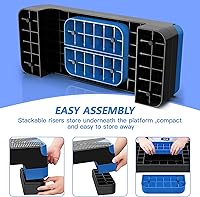 Vista 5 de GYMMAGE Aerobic Exercise Step, Adjustable Aerobic Stepper for Exercise, Workout Step Platform for Step Up, 26.5" Step Deck with 4” 6” 8” Adjustable