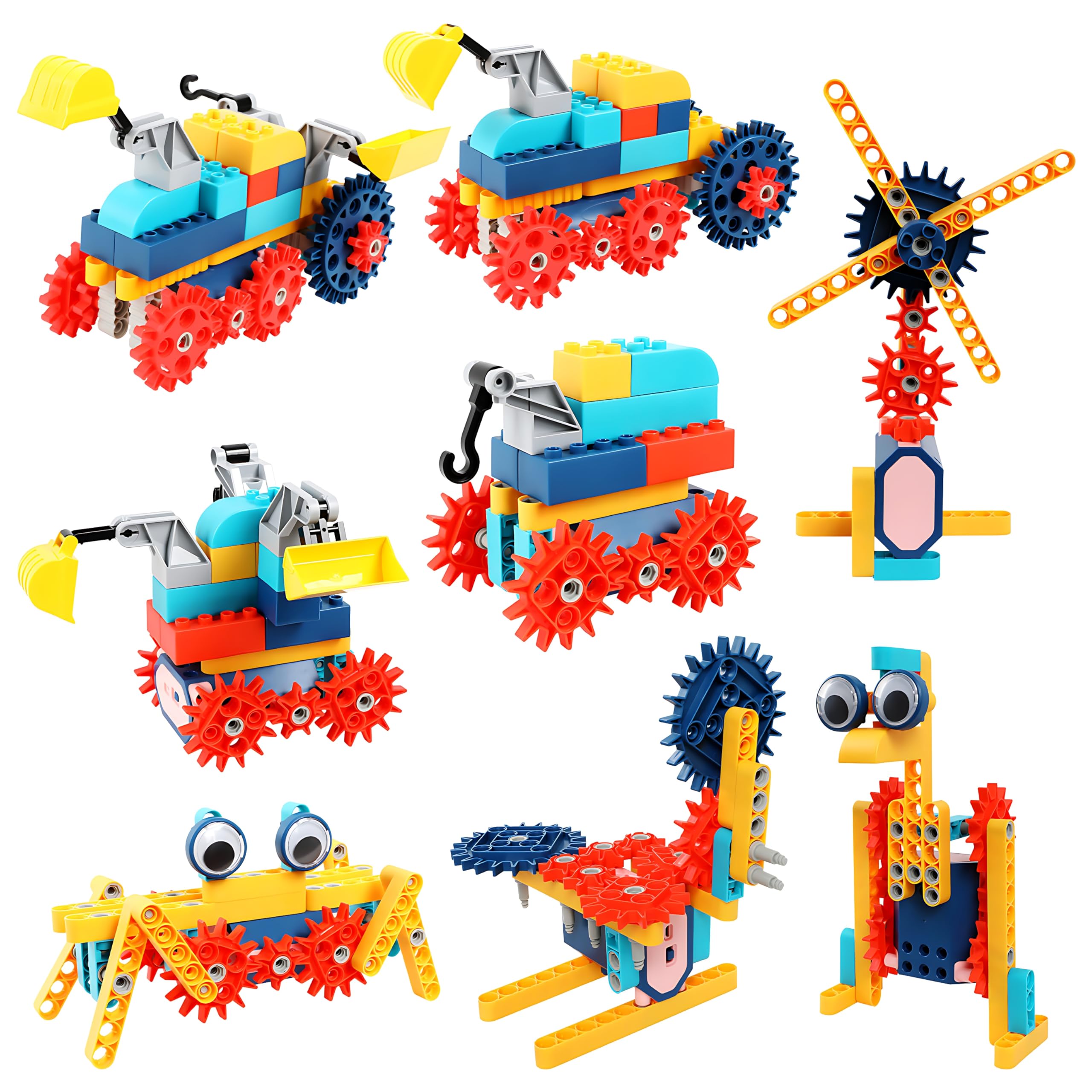 Jirmerp Jirmerp Técnica Eléctrica Juguetes de Construcción para Niños 123 Uds RC Robot Juguete Todo en Uno Bloques de Construcción para niños en edad preescolar, Ingeniería Juguete Creativo Set
