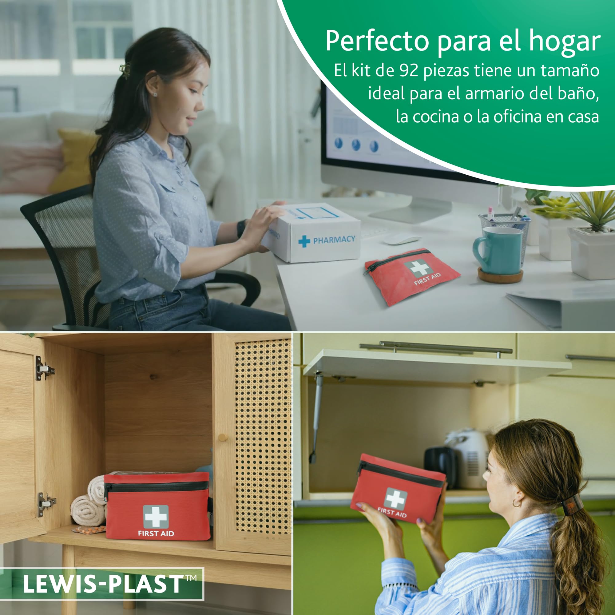 LEWIS PLAST Kit Completo de Primeros Auxilios 92 Piezas para Exterior