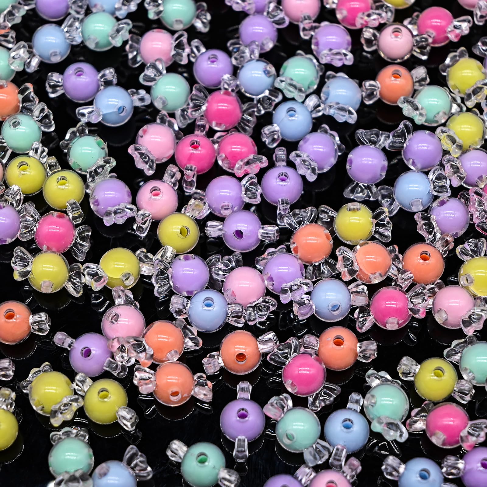 200g+ Candy Bulk Assorted Cute Kandi Beads for Jewelry Making, Friendship Bracelet Making Kit, Craft Supplies Charm Beads(): Large Round Candy