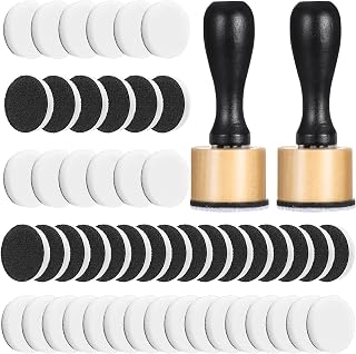 62 Pack Mini Ink Blending Tool Set, 2 Round Alcohol Ink Mini Applicator Tools and 60 Replacement Foam Pads, Ink Paints Mixing Blending Brushes for Card Making Drawing Distressing Scrapbooking