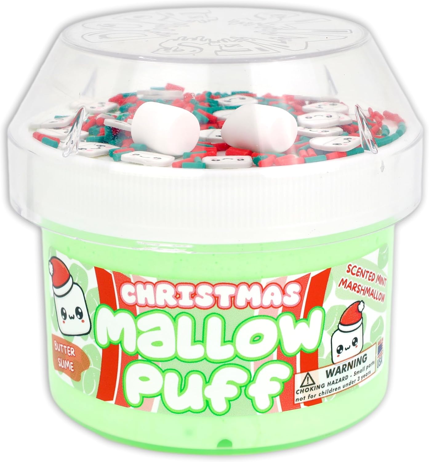 Christmas Mallow Puff - Butter Textured Slime - Handmade in USA - Dope Slimes - Green
