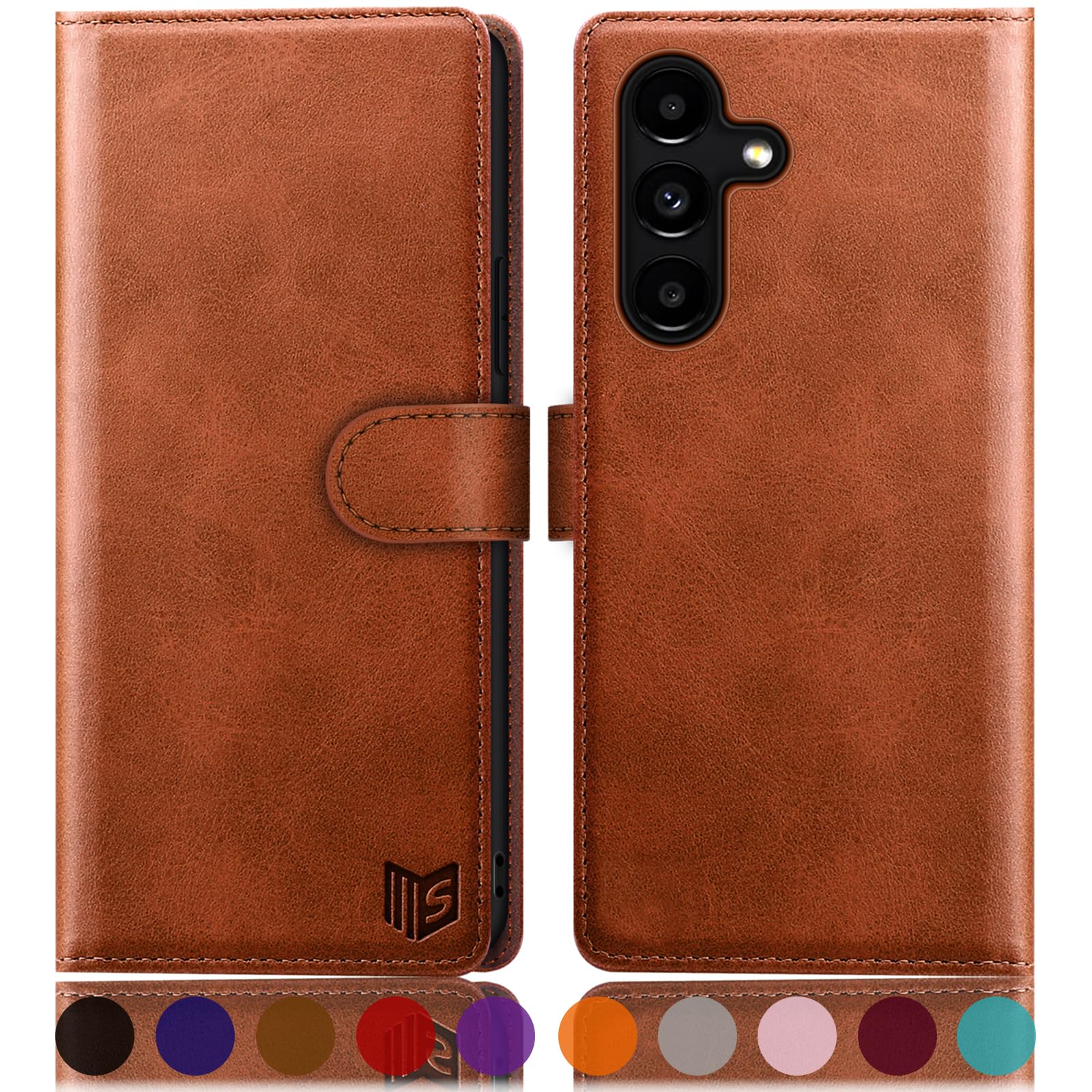 SUANPOT for Samsung Galaxy S24 5G Wallet case with RFID Blocking Credit Card Holder,Flip Book PU Leather Protective Cover Women Men for Samsung S24