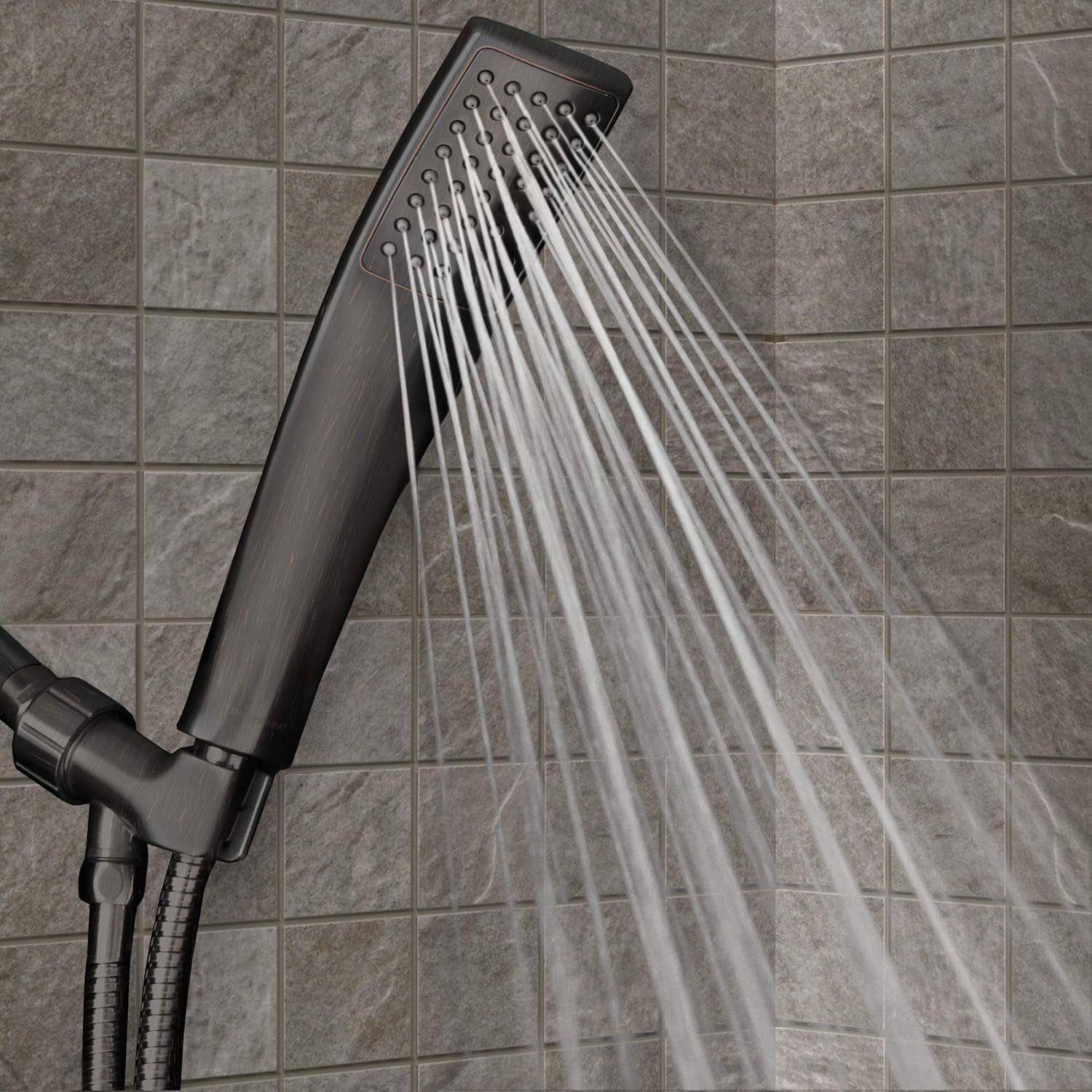 Super Brands ShowerMaxx, Elite Series, 2.3 inch Ultra High Pressure Hand Held Shower Head, Long Stainless Steel Hose, MAXX-imize Your Shower with Showerhead in Oil Rubbed Bronze Finish