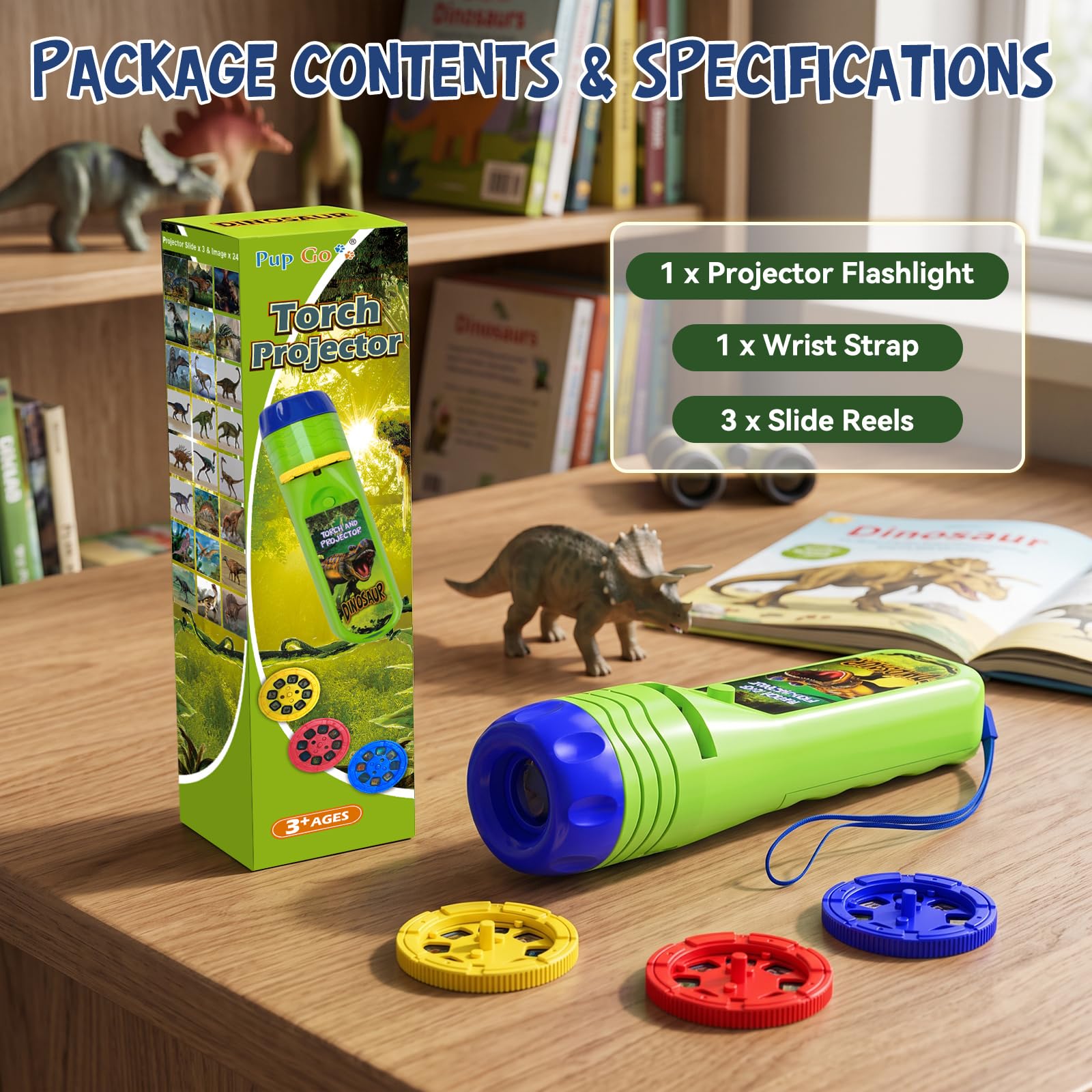 Dinosaur Projector Flashlight for Kids - 3-7 Years -11 Dinosaur Projector Flashlight for Kids - 3-7 Years -11