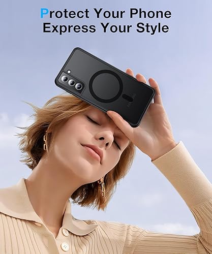 Miniatura 8 de NO.1 - Funda magnética para Samsung Galaxy S21 con MagSafe prueba de caídas de grado militar mate translúcido antihuellas parachoques de silicona