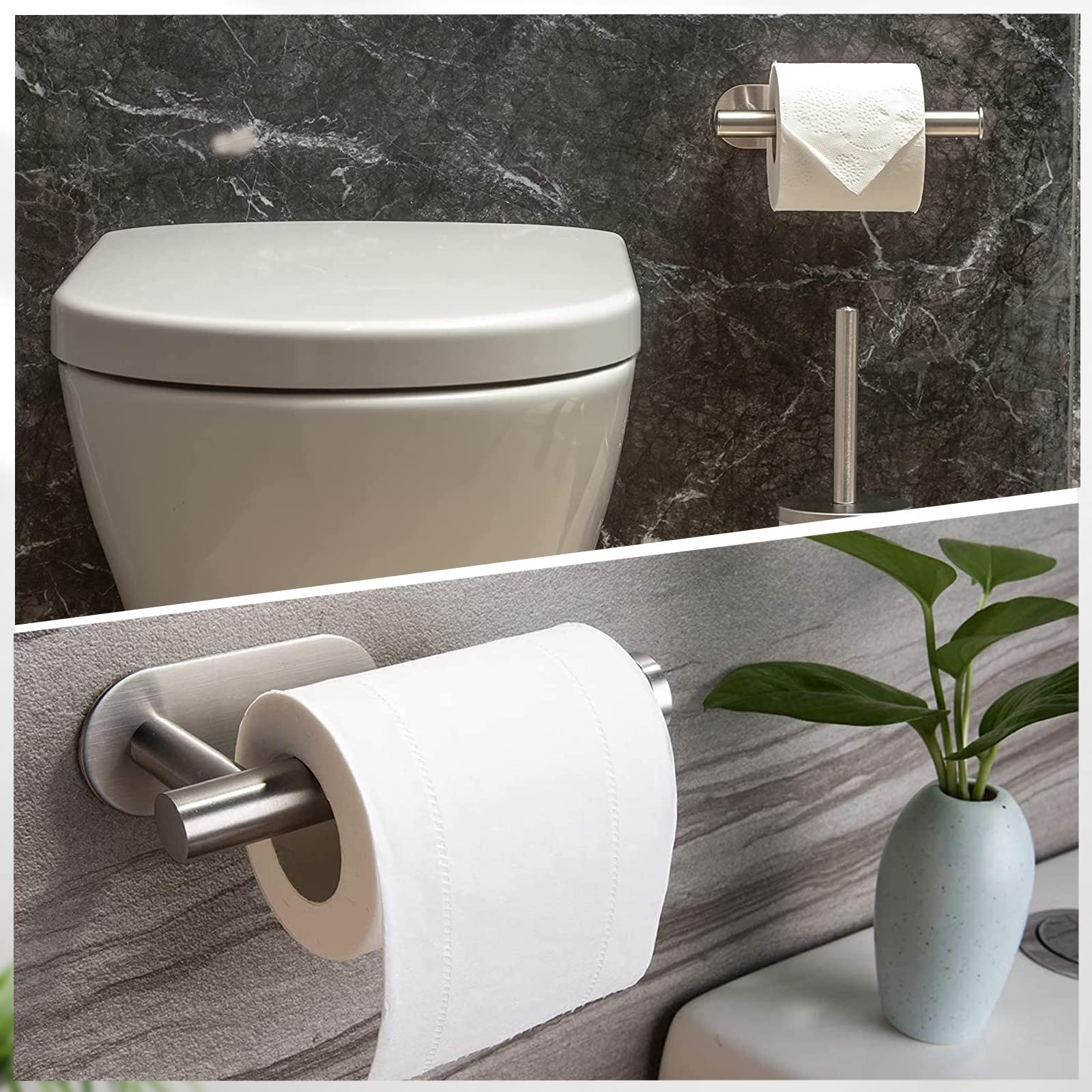 Porta Cartigenica Adesivo Porta Carta Igienica Cornat Cromato - Fissaggio A Viti O Adesivo, Design Aperto Cornat Accessori Bagno - Foto 5