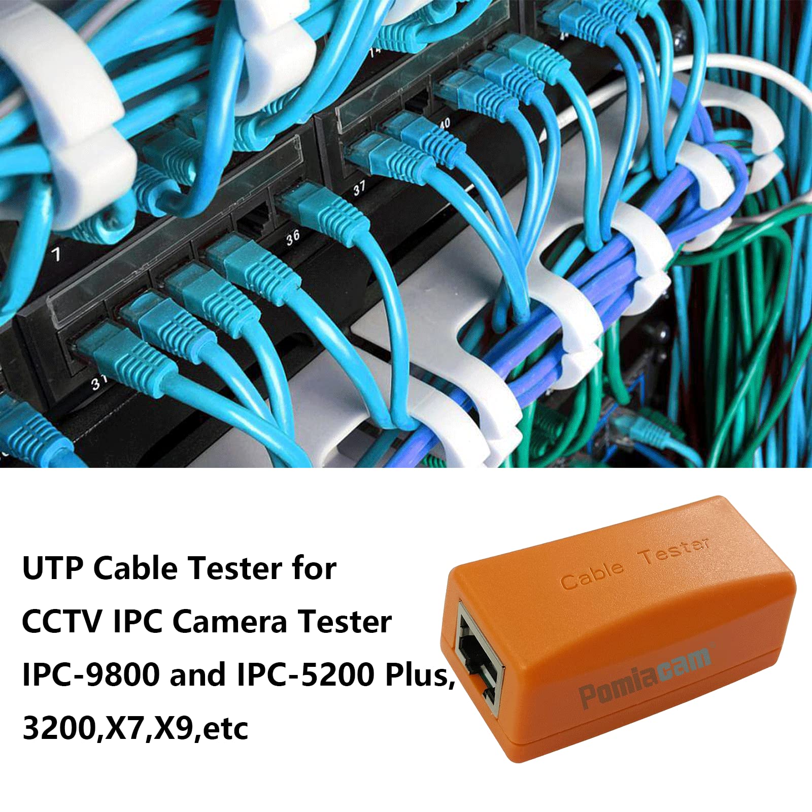 Tester kabli sieciowych CCTV, kabel sieciowy do podłączenia przewodów nr 255, akcesoria do testera kabli CCTV, wykrywanie wadliwych punktów przyłącza sieciowego RJ45