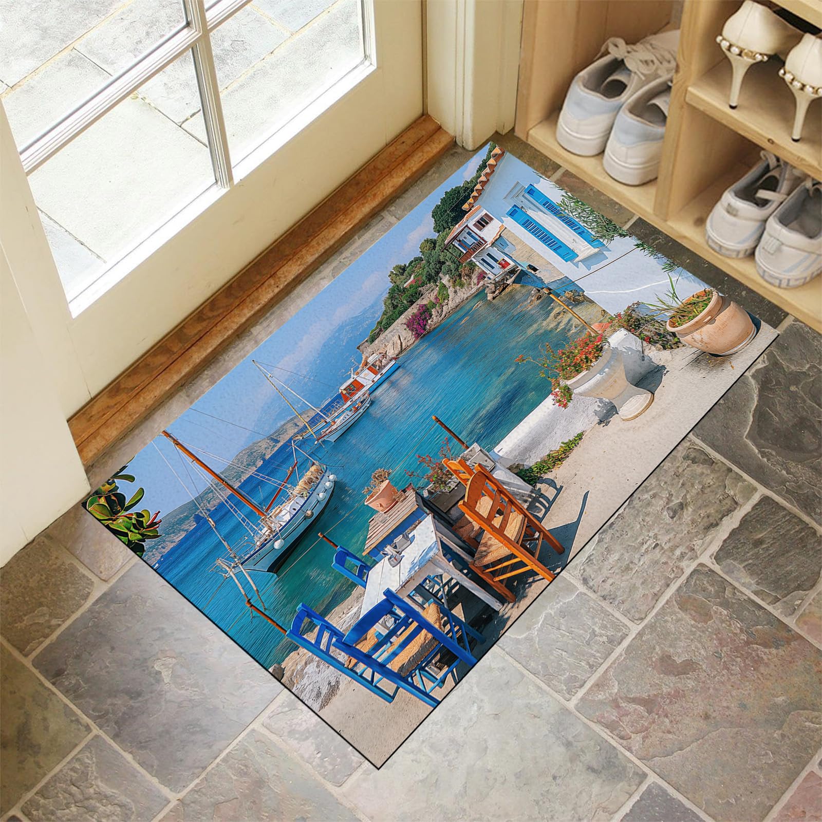 Tapis de porte extérieur 90x140cm étanche et lavable pour entrée