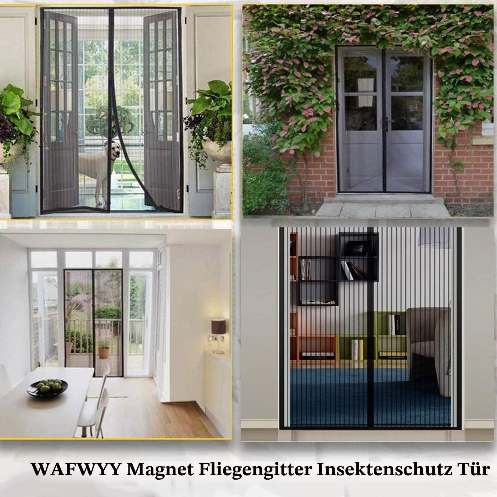 Magnet Fliegengitter Tür Insektenschutz, Der Magnetvorhang Ist Ideal Für Die Balkontür, Kellertür Und Terrassentür, Wohnzimmer Schiebetür Terrassentür