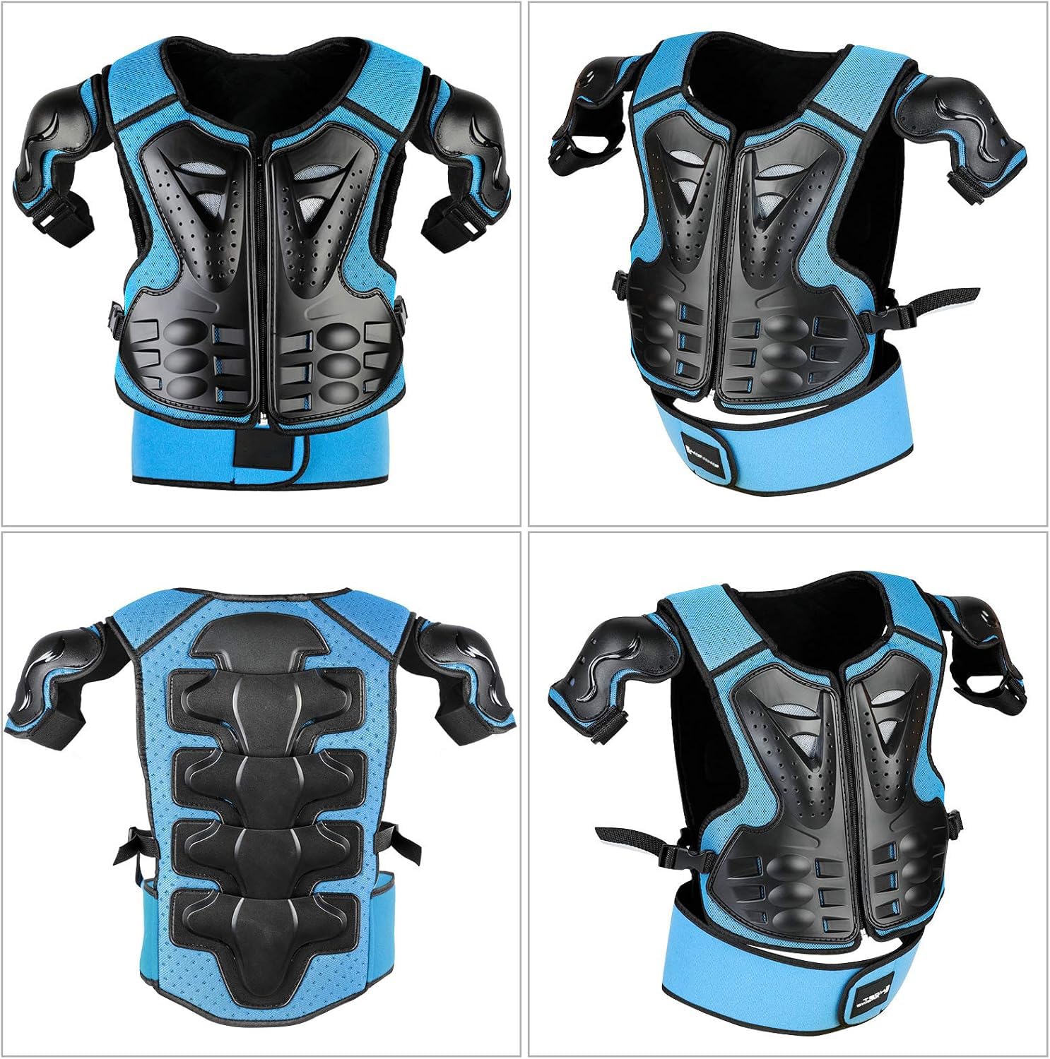 Armatura Moto Per Bambini, 5 Pezzi Set Di Armatura Da Moto Protezione Di Motocross Per Bambini Ginocchiere Traspiranti Gomito Pettorina Per Tutti I Terreni, Ciclismo, Sci, Pattinaggio