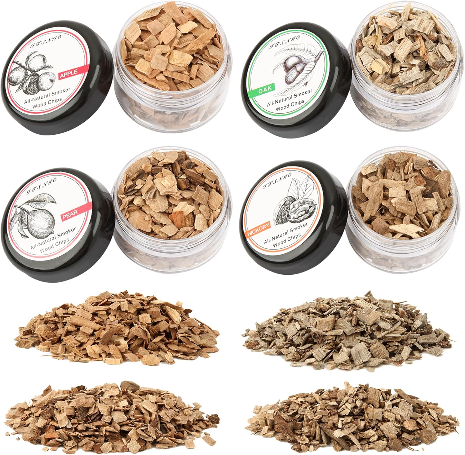 ItsNio 4 PCS Wood Smoking Chips for Cocktail Smoker, Old