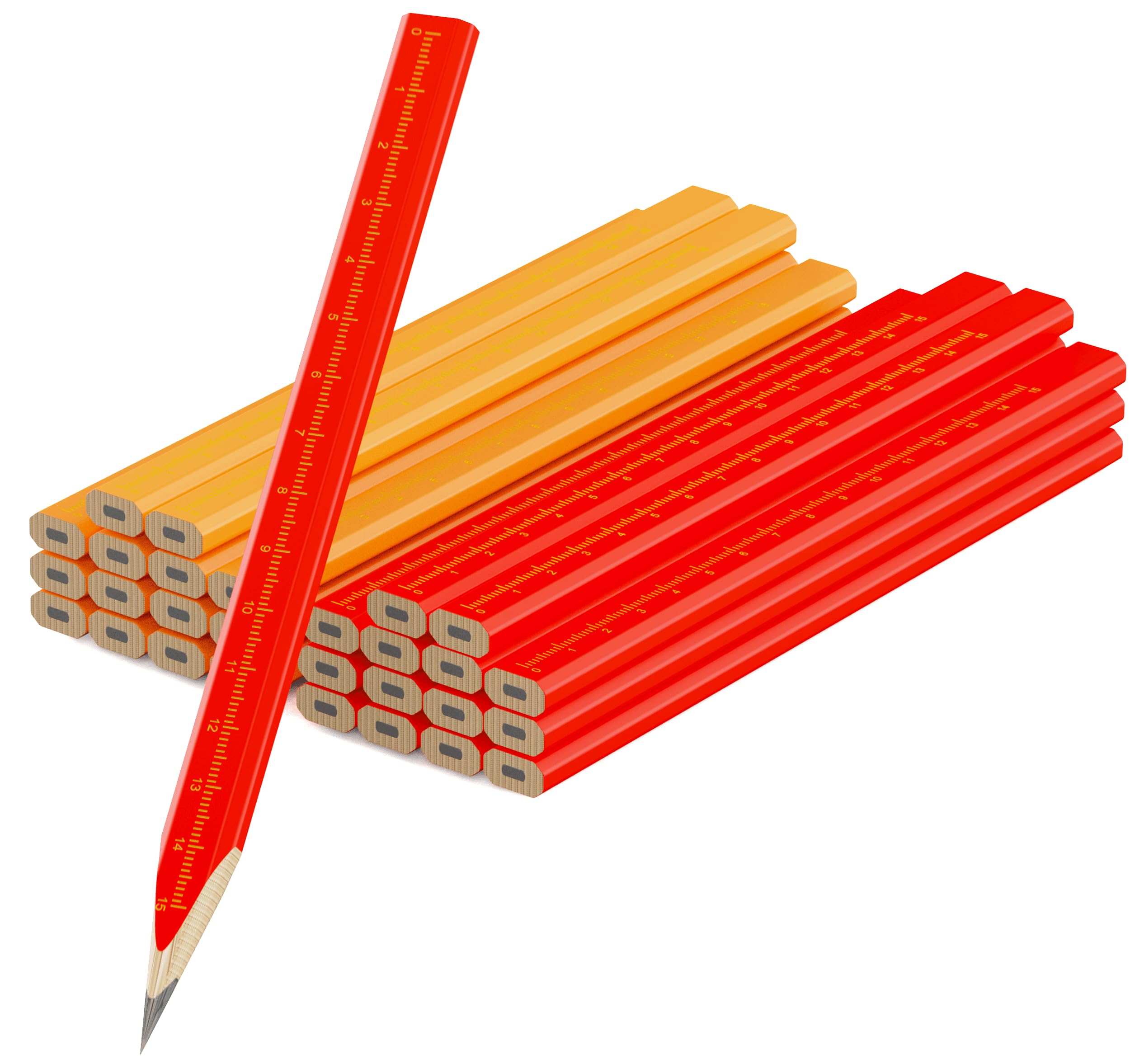 RONDURE 29 Pieces Carpenter Pencils Flat Construction Pencils with Printed Ruler, Carpenters Scriber Pencil for Woodworking Marking Tool — Amazon image 8