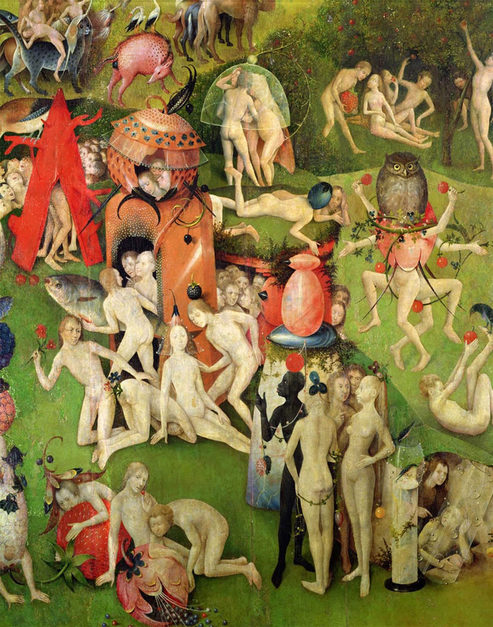 SERENDIPITP Abstract Painting Mural Print Picture Wall Decor Painting the Last Judgement : Detail of the Dagger by Hieronymus Boske Vintage Wall Artwork for Home Decor 60x90cm