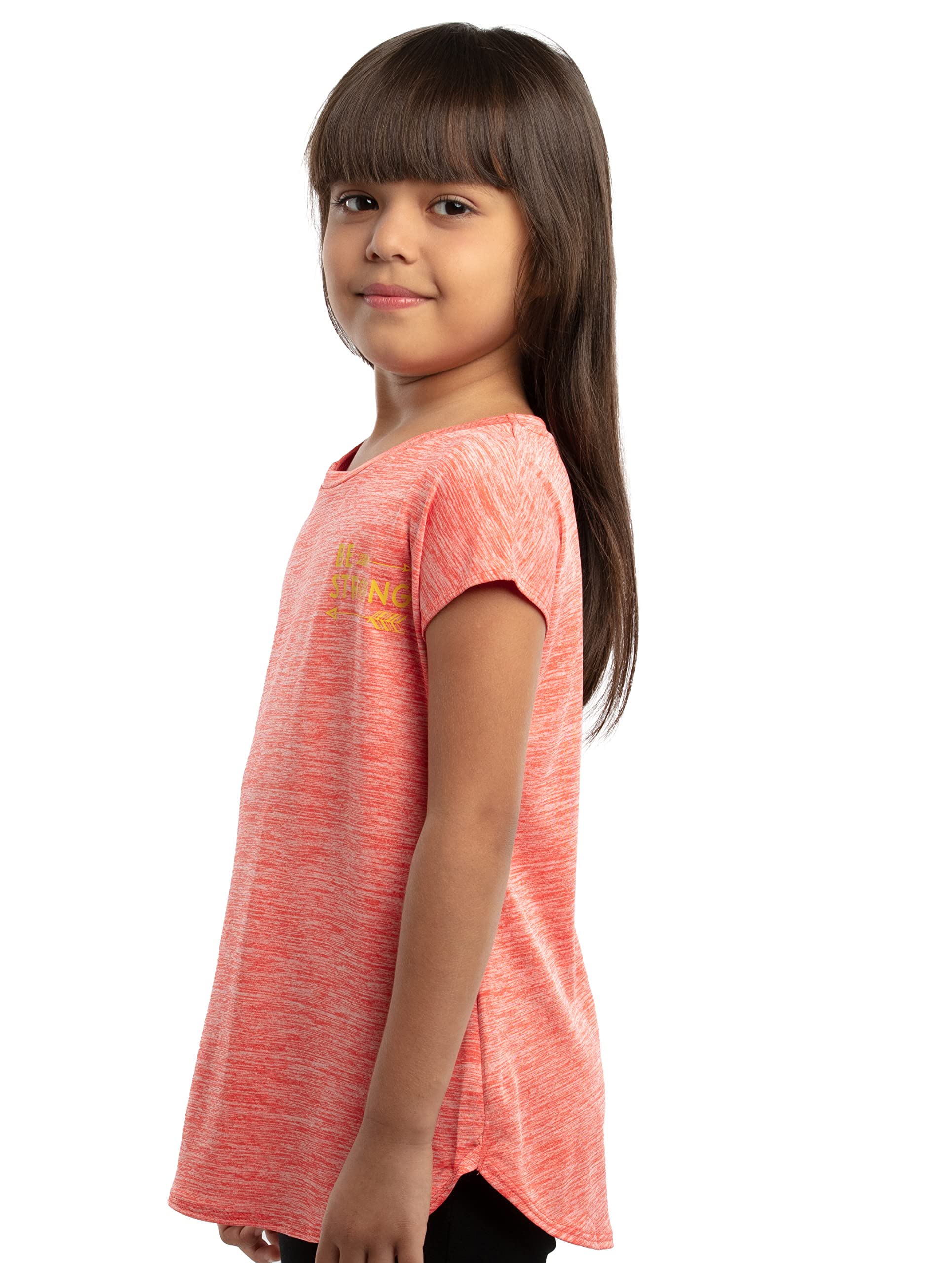 Under Fourteen Only Sports Half T-Shirt for Girl's, Comfortable & Light-Weight Dry-Fit Active Wear/Sportswear for Kids, Athletic Wear for Summer, 14-15 Years (Pack of 1, RED) - Image 3 thumbnail