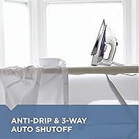 Vista 4 de BLACK+DECKER IR1350S Plancha a vapor profesional con suela de acero inoxidable y cable extra largo, púrpura