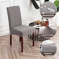 Vista 4 de Genina Fundas impermeables para sillas Parsons de comedor, fundas elásticas para sillas Parsons para comedor, cocina, funda protectora para sillas