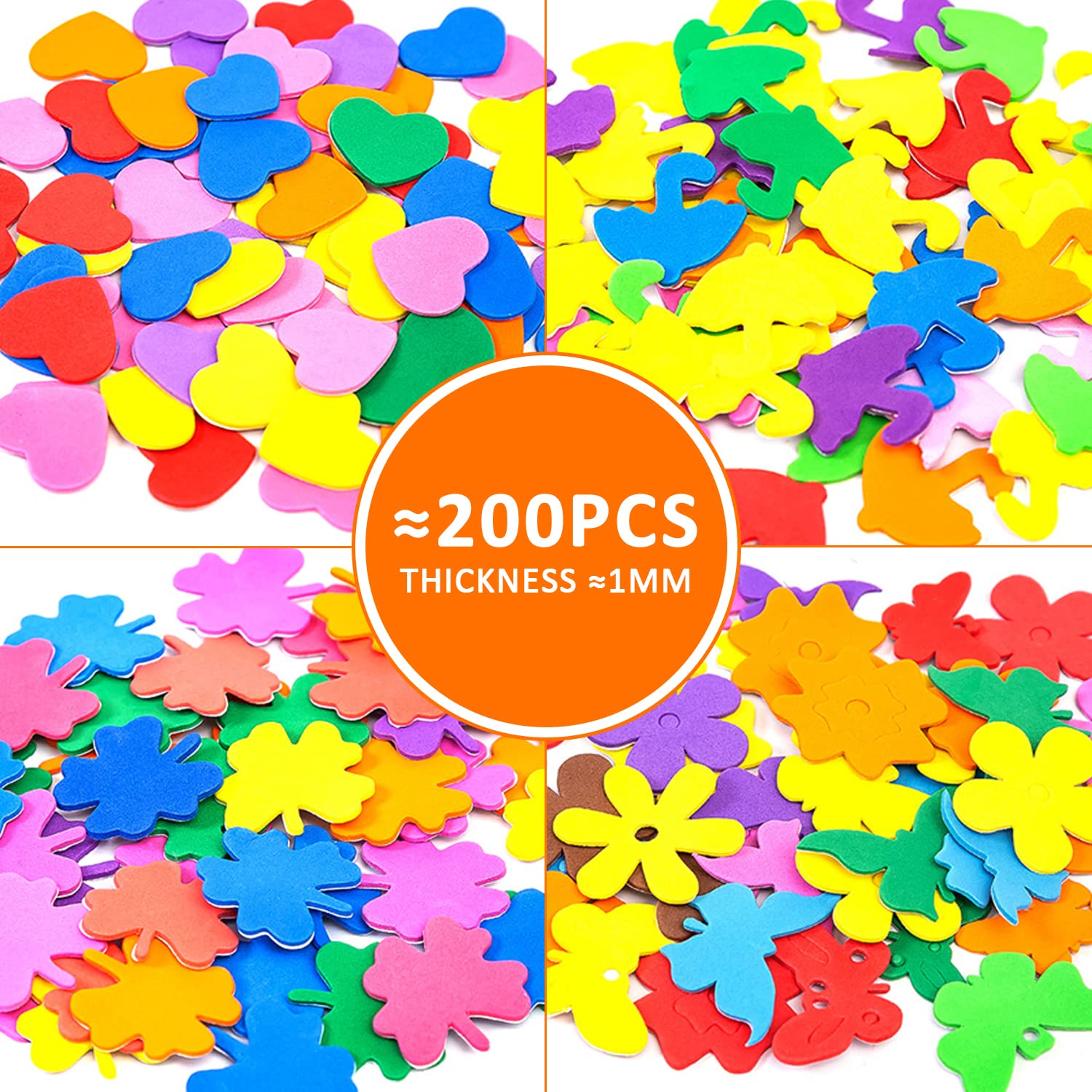 480 Adesivi Rotondi In Schiuma Glitterata - Colorati, EVA, Per Biglietti, Scrapbooking E Progetti Scolastici