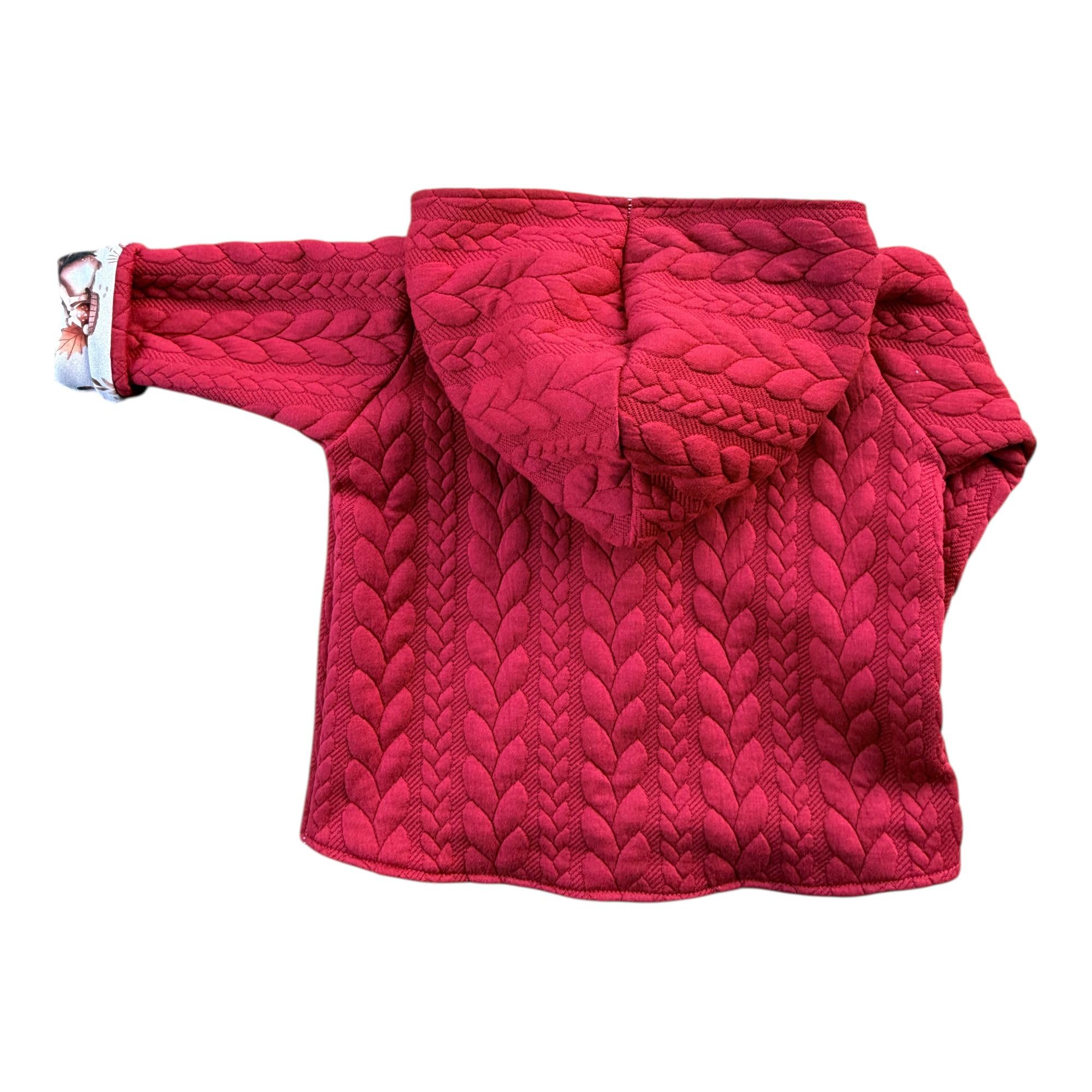 Land Juwelen Baby Jacke handgemacht – Igel Kinderjacke mit Kapuze – weiche Übergangsjacke in Beere – Größe 62–104