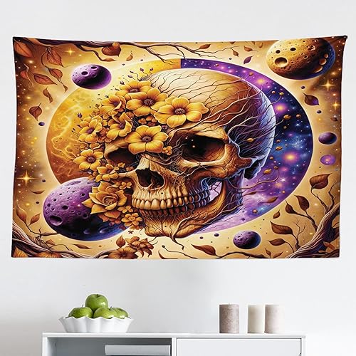 Miniatura 155 de Ambesonne Tapiz indie, estilo moderno de Memphis de los años ochenta, geométrico, abstracto, colorido, diseño de puntos, funky, para colgar en la