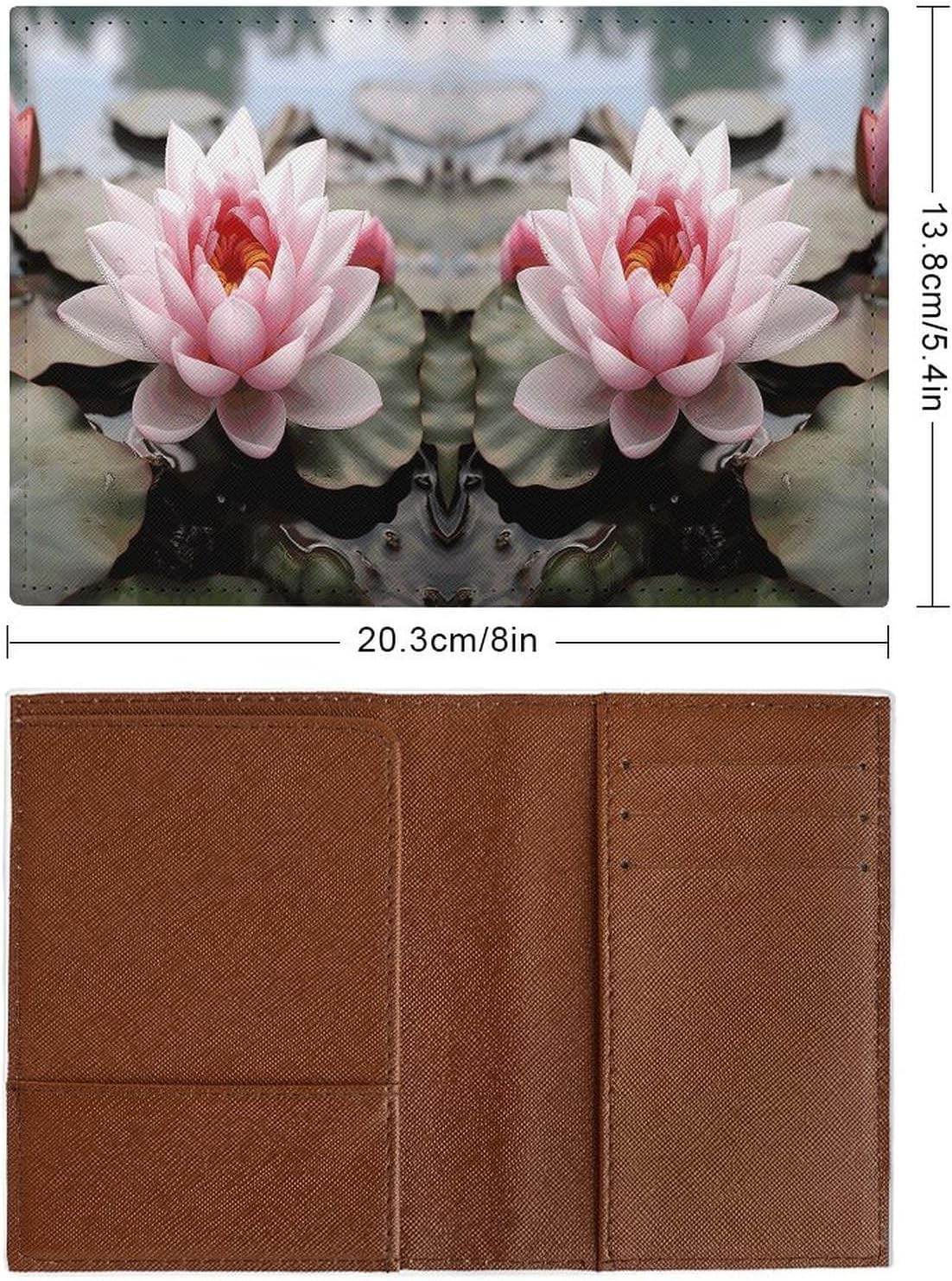 Pink Lotus Flower Passport Holder Portable Passports Cover with Card Slot Passports Protector Passport Wallet