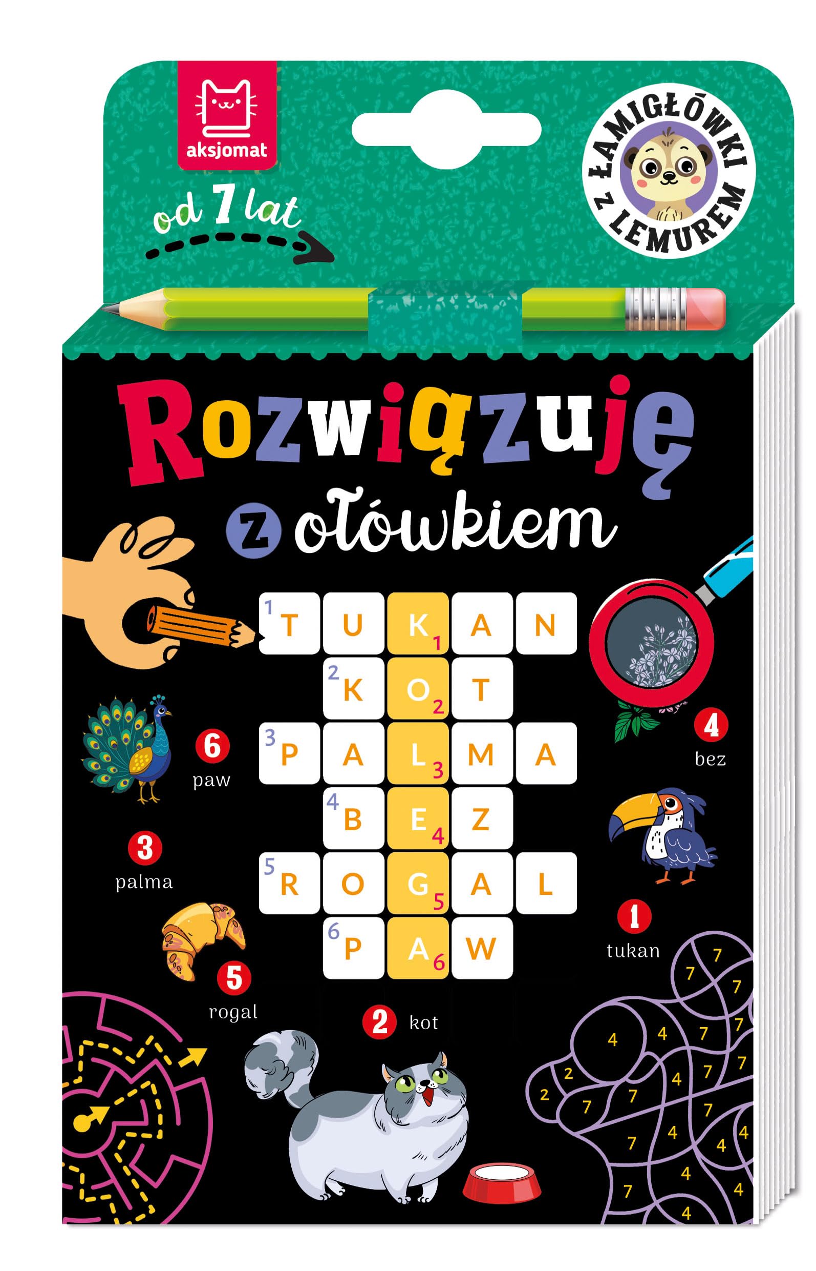 Rozwiązuję z ołówkiem. Łamigłówki z lemurem. Od 7 lat (Łamigłówki z ołówkiem)