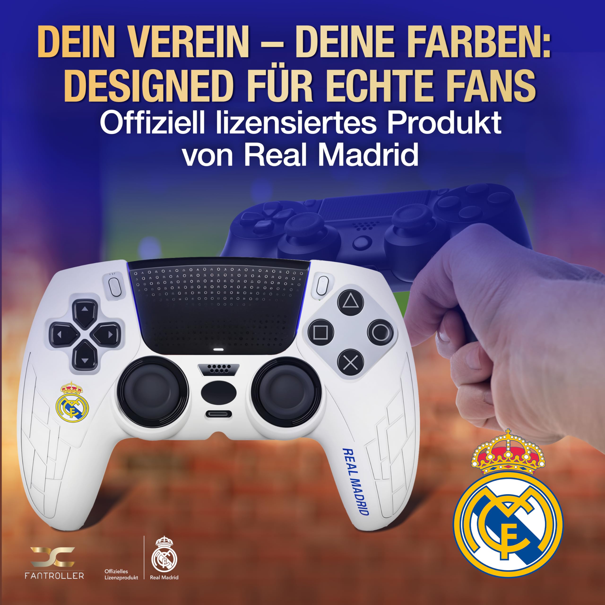 PS5 Controller Hülle Real Madrid Design blau weiß PlayStation 5