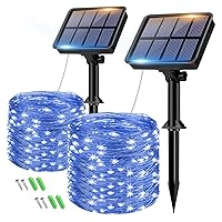 btfarm 2 Pezzi Catena Luminosa Esterno Solare, 8+2M 80LED Luci Natale Esterno Solari