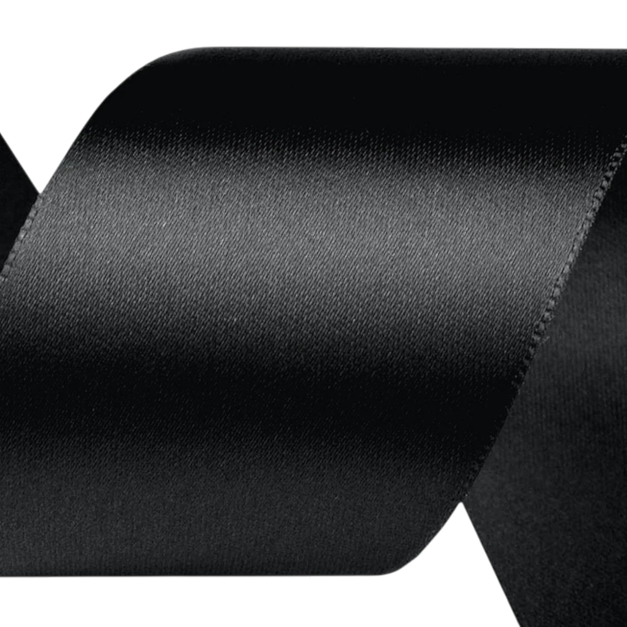 cyclingcolors Satin Polyester Ribbon - 50mm x 22m - Gift Wrapping Ribbon for Packaging, Decoration, Birthday, Cakes, Sewing, Crafts & Floristry - Black