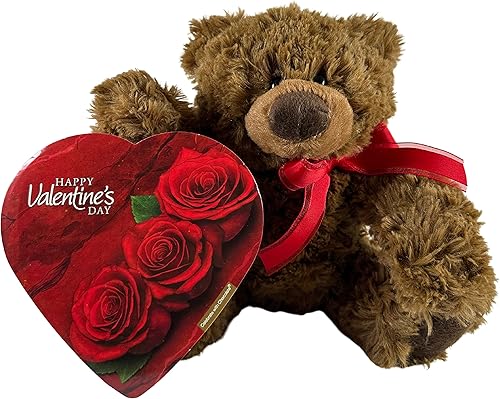Babboo Caja de corazón de chocolate para el día de San Valentín oso de peluche caja de corazón de chocolate de San Valentín caja de chocolate con