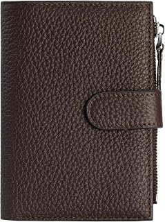 Passport wallet and Card Slot Combo RFID Blocking Leather Travel Passport Wallet for Men and Women with Zippered Coins Pocket Passport holder, Dark Brown