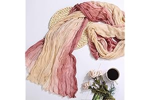 Cheesecloth Table Runner, Gradient-Beige and Pink Gauze Table Runner, Widely Use Cheese...