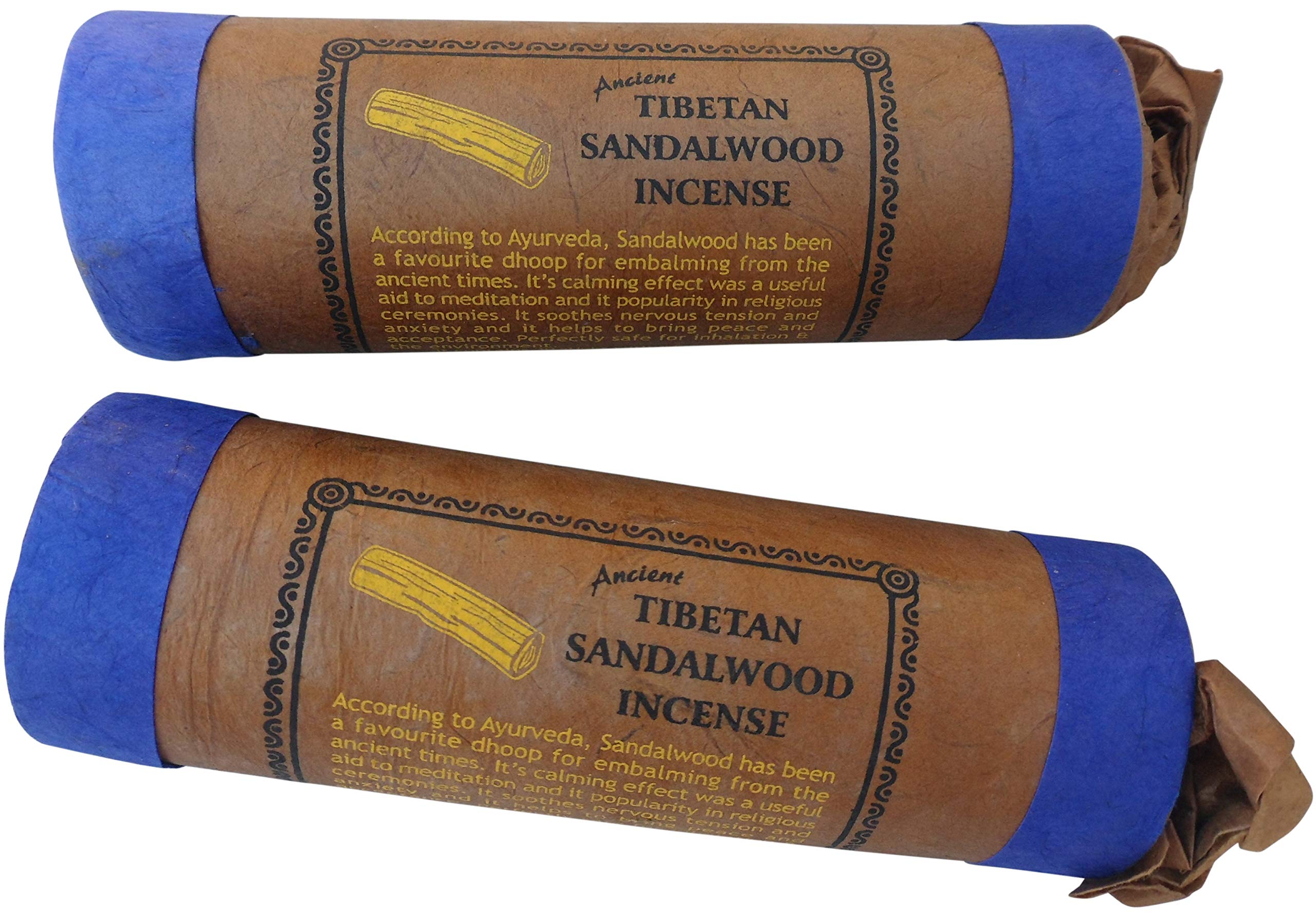 Tibetan/Nepalese Round Tube Incense Joss Sticks - Pack of 2 (Sandalwood)